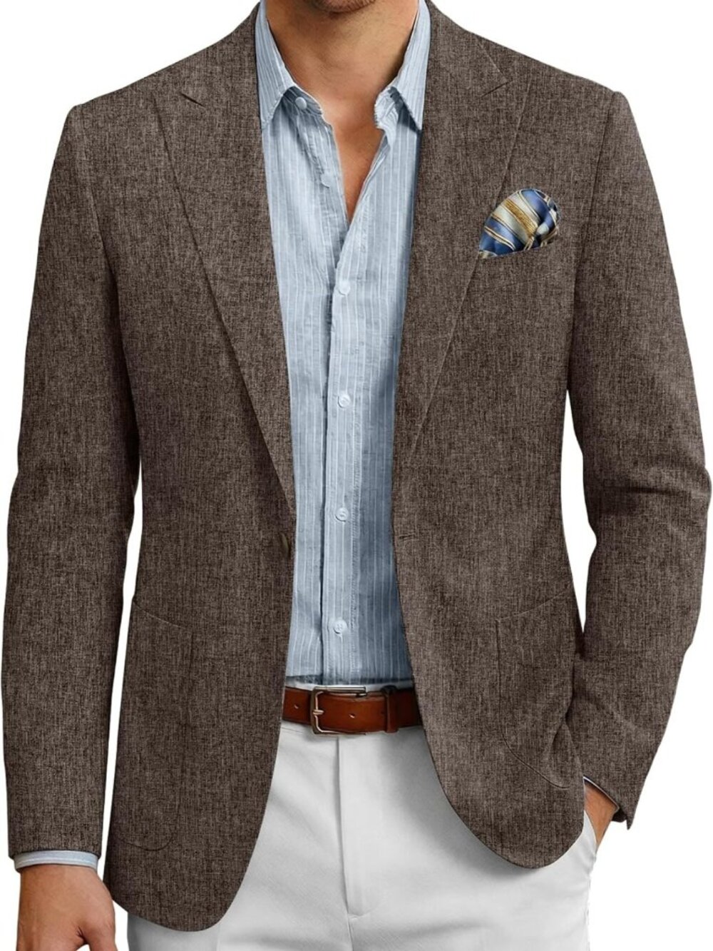 Stylish Men's Slim Fit Casual Blazer Jacket - One Button Retro Tuxedo Coat